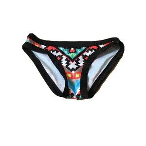 Poo Chai Women's Juniors Colorful Print Swim Bikini Bottom Size Medium Swim Wear